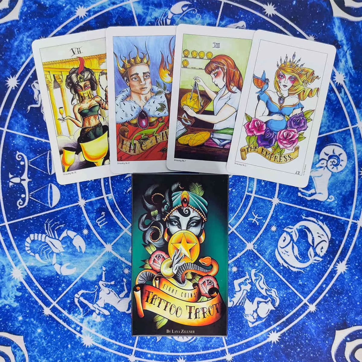 8 동전 문신 타로 카드 Divination Deck Entertainment Party Board 게임 지원 드롭 배송 82 PC / Box