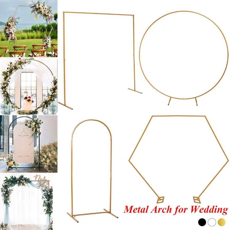 Festa decoração ferro círculo casamento arco adereços fundo única flor ao ar livre porta do gramado porta aniversário