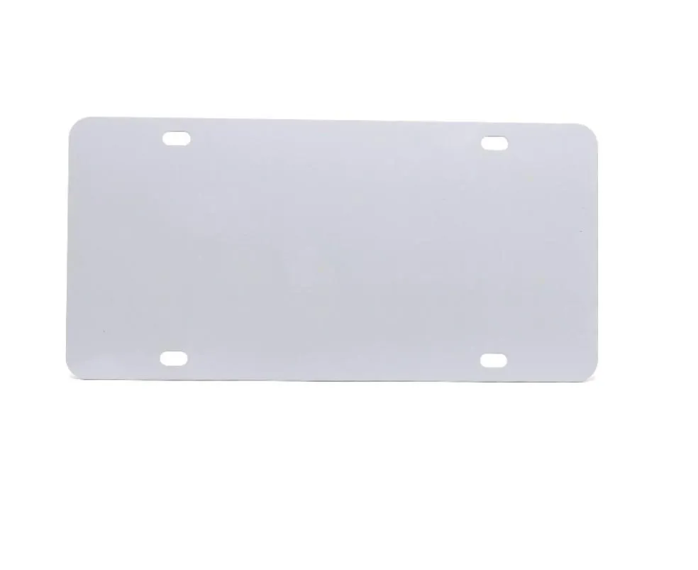 Sublimation Aluminum License Plate Household Sundries Blank White Aluminium Sheet DIY thermal transfer advertising plates custom logo 9.5*19.5cm 4 holes 2 holes