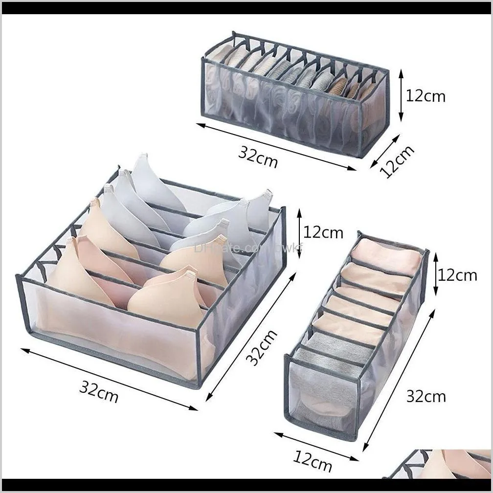 dormitory closet organizer for socks home separated underwear storage box 7 grids bra organizer foldable drawer organizer
