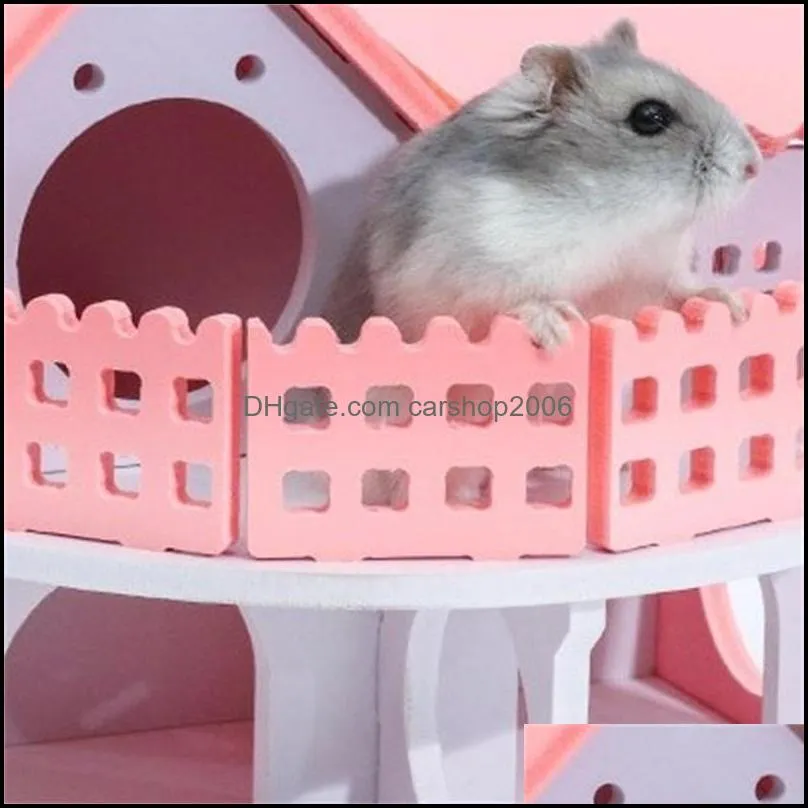 New Mini Small Hamster Nest Rabbit Hedgehog Pet Log Cabin Animal Sleeping House Supplies GWA10416