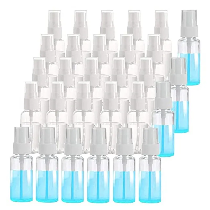 30 ml 1 oz en plastique transparent fine brumisateur vaporisateur bouteilles de voyage transparentes portable rechargeable pulvérisateur conteneur échantillon emballage pour huiles essentielles cosmétique