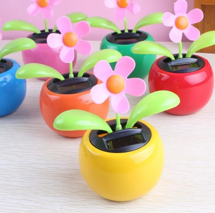 Fleur Solaire Dansante – Déco De Bureau Ou Voiture – Balancement Automatique Au Soleil, Sans Pile, 11,5 Cm