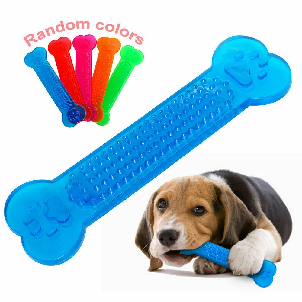 Dog Chew Toys Rubber Toy Bone Aggressive House Toothbrush Doggie Puppy Teeth Care for Pet Accessories