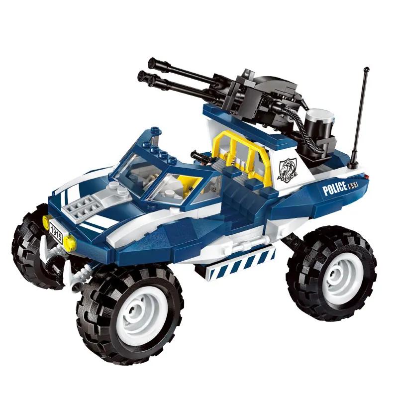 City Police Cruiser Building Blocks - SUV Police Car Model Kit ...