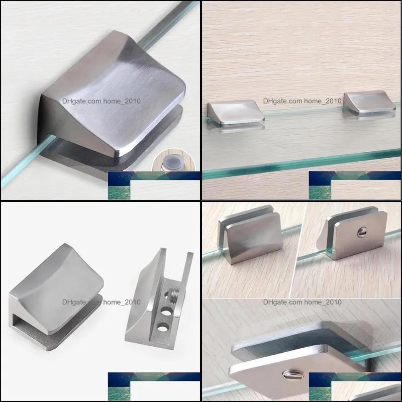 Glass Clamp Plated Brackets 304 Stainless Steel Shelf Holder Support Brackets Clamps Wall Mounted Glass Clips