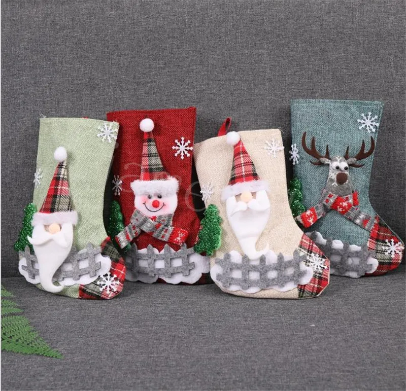 Weihnachtssocken, Süßigkeiten, Geschenke, Taschendekorationen, Requisiten, Weihnachtsmann-Socken, mittelgroß, Geschenkdekoration DD350