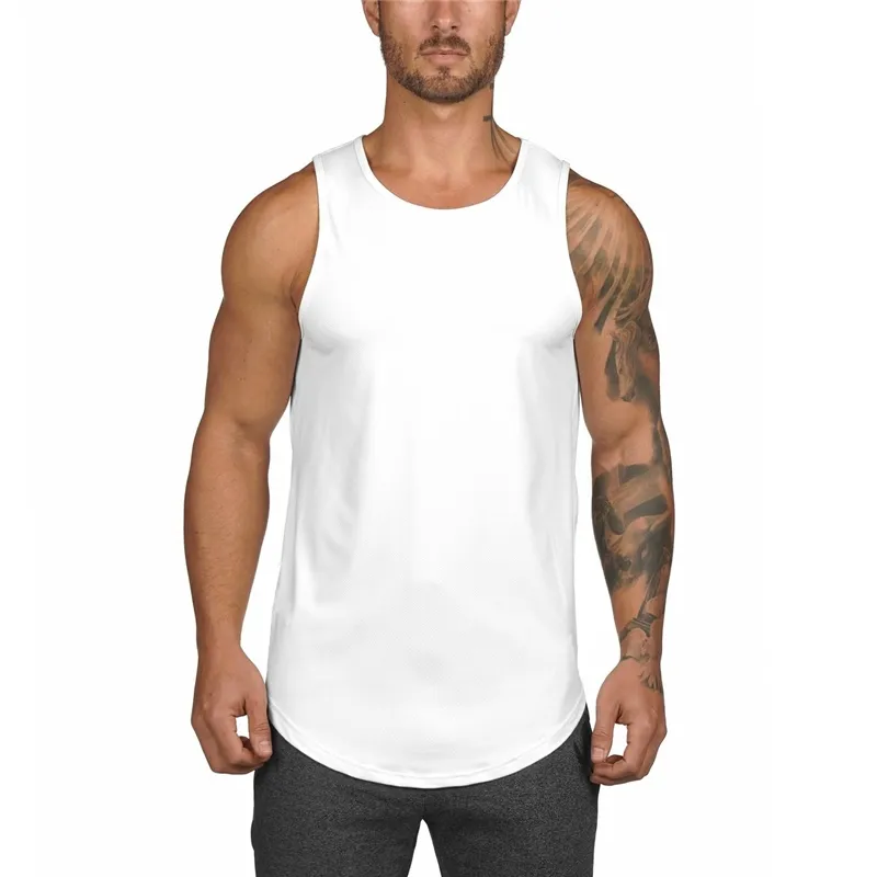 New Fashion Mens Maglia Abbigliamento Fitness Palestra Stringer Canotta Uomo Bodybuilding Canottiera Allenamento Canottiere Corsa Camicia senza maniche 210421