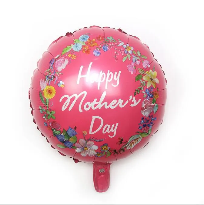 Aluminum Foil Balloon Party Decoration Happy Mother`s Day Balloon Heart Balloons for Birthday Supplies / 