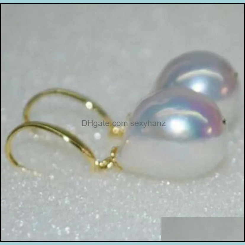 Other Fashion Jewelry ++ Luster Smooth Rare White 11.5-12*14 Mm Baroque Kasumi Pearl Dangle Earring