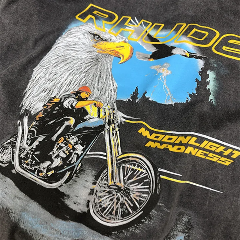 【セール】 T-Shirt: DHgate.com:Rhude Washed T-Shirt Streetwear Cotton トップス