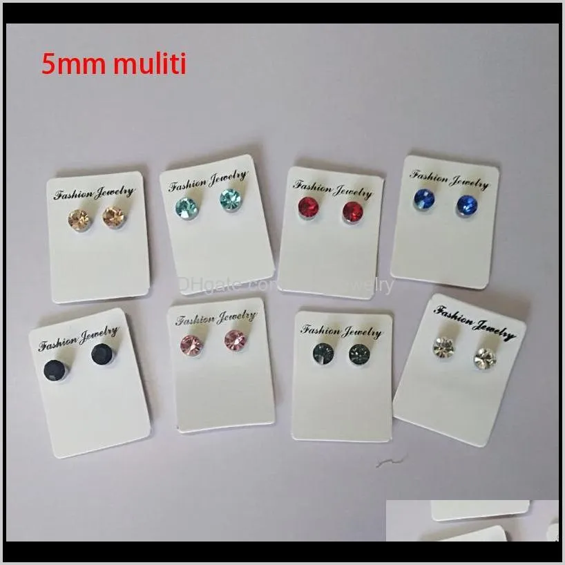 crystal magnetic stud earring fake magnet nose ear lip stud non piercing tragus nose stud 8 pairs/ pack