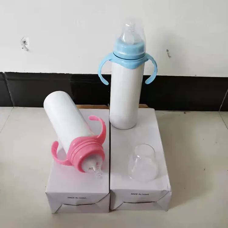 Garrafa de sublimação 8oz bebê chupeta copo em branco diy duplo murado aço inoxidável kid copos de sippy para presente de natal