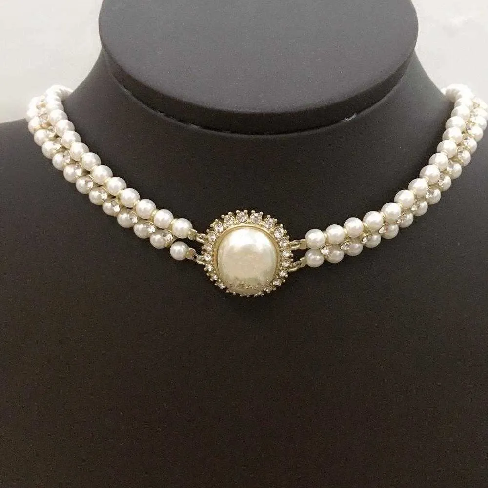 2020 Brand Fashion Jewelry Women Vintage Pearls Chain Big Oval Pearls Pendants Pearls Chain Necklace Party Fine Fashion Jewelry6601232