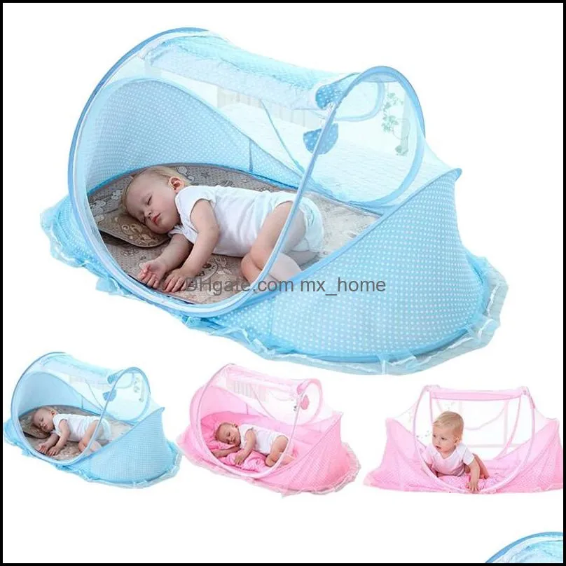 Fournitures Textiles Maison Jardin0-3 Ans Literie Net Portable Pliable Lit Bébé Moustiquaire Coton Sommeil Voyage Lit Ensemble Drop Delivery