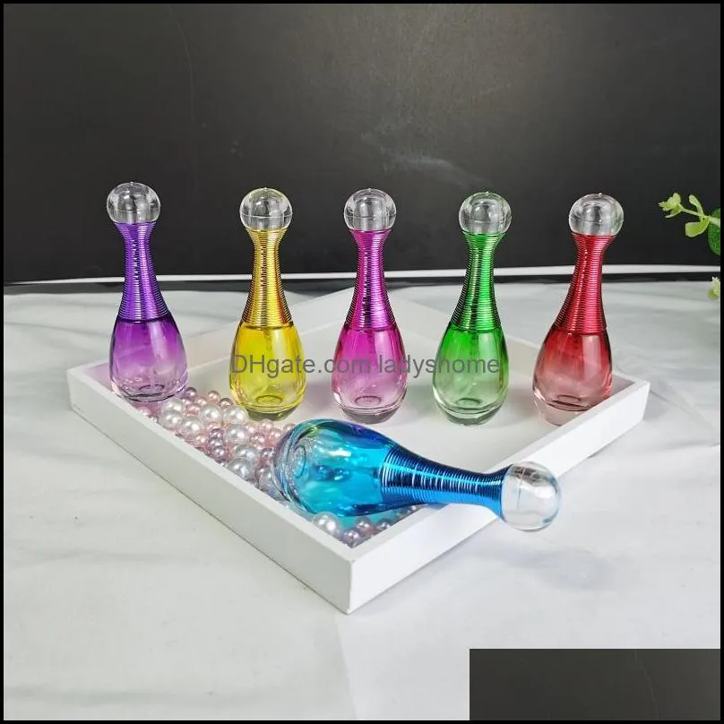 20ml fashion color perfume bottle glass cosmetic essence oil personal care liquid empty spray bottles HWD8263