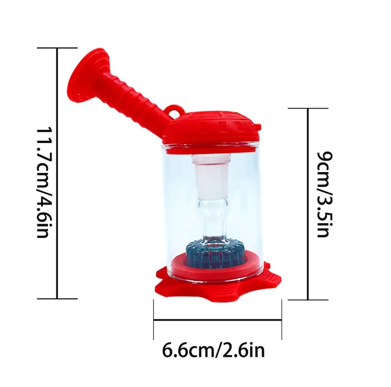 Narguilés 4.6 "Assembler les narguilés Bong en silicone Douche 3 pièces Tête percolateur Facile à nettoyer Dab Rigs mini type sans tuyau