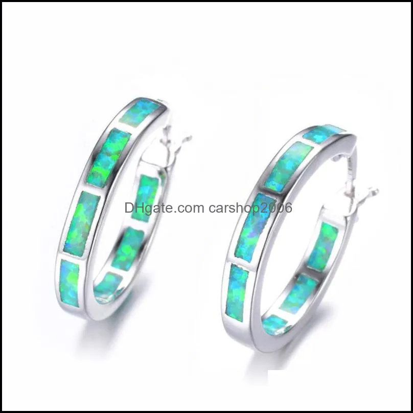 Hoop & Huggie Women Statement Fire Opal Earring Trendy Charms Jewelry Wedding Crystal Stone Pendientes Mujer1