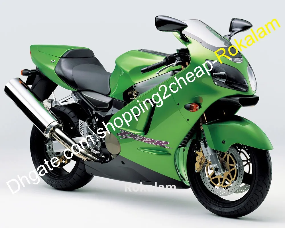 Grün Schwarz Verkleidung für Kawasaki Ninja ZX-12R ZX 12R 2000 2001 ZX12R 00 01 ABS Kunststoff Verkleidungen Kit (spritzguss)