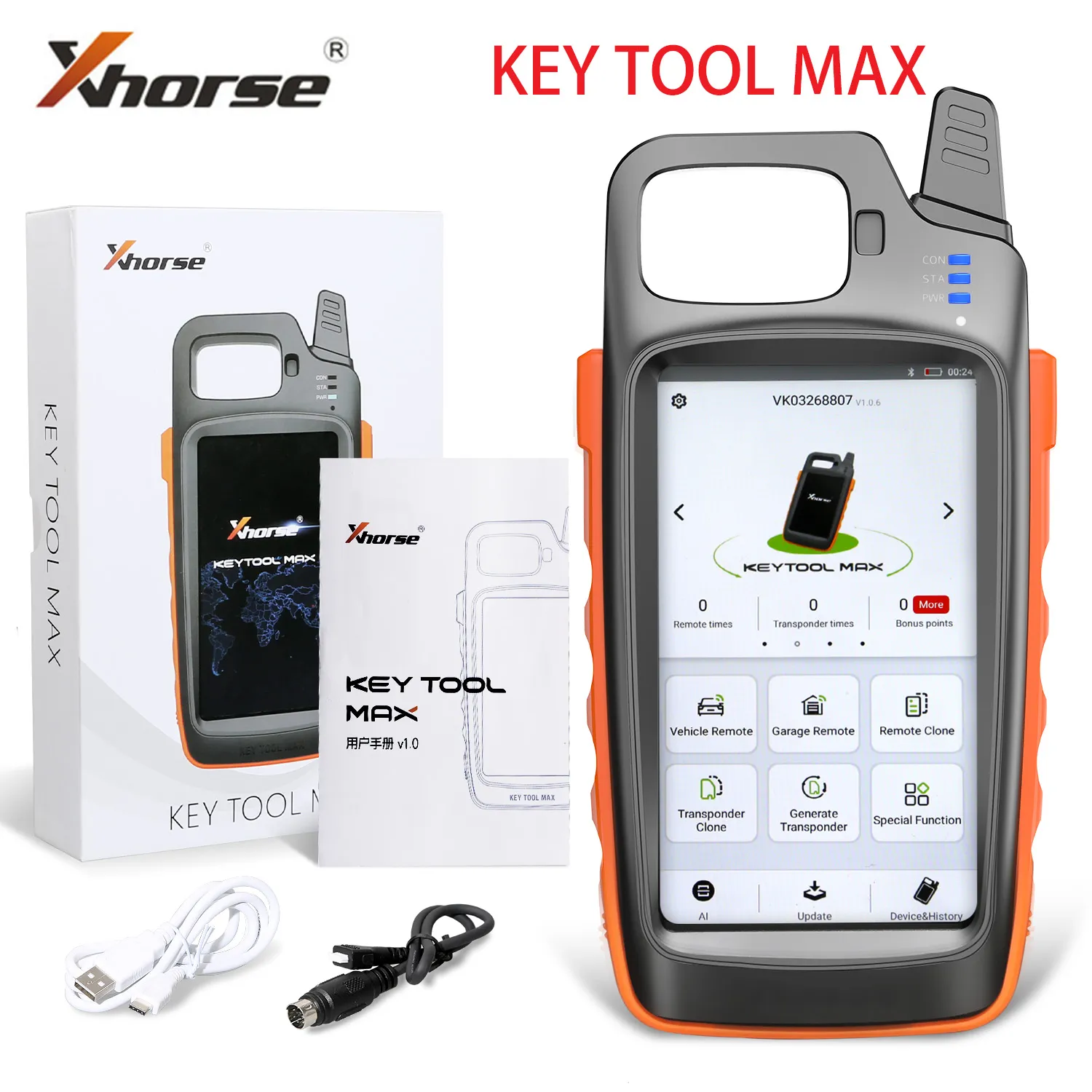 V1 3 1 Xhorse VVDI Key Tool Max Télécommande et Générateur de Puce avec Renew Cable279x