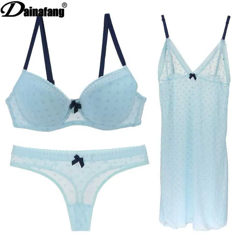 Slips und Höschen DaiNaFang Sexy hochwertiges Damen-Dessous-Set mit Seidenblumen-Spitze, Push-Up-BH-Sets, ausgehöhltes Höschen und BH-Unterwäsche L2403