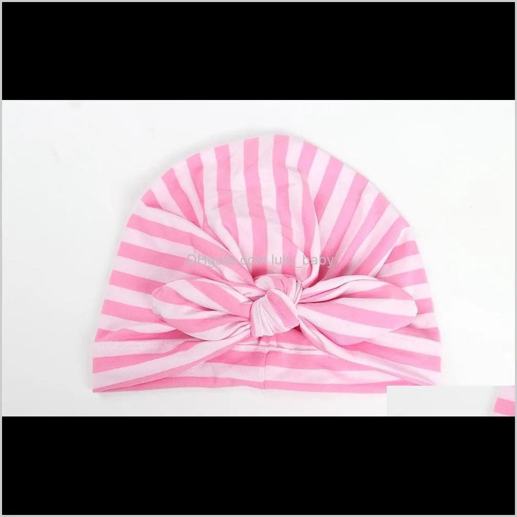 7 colors baby hats bunny ear caps turban knot head wraps infant kids india hats ears cover childen hat