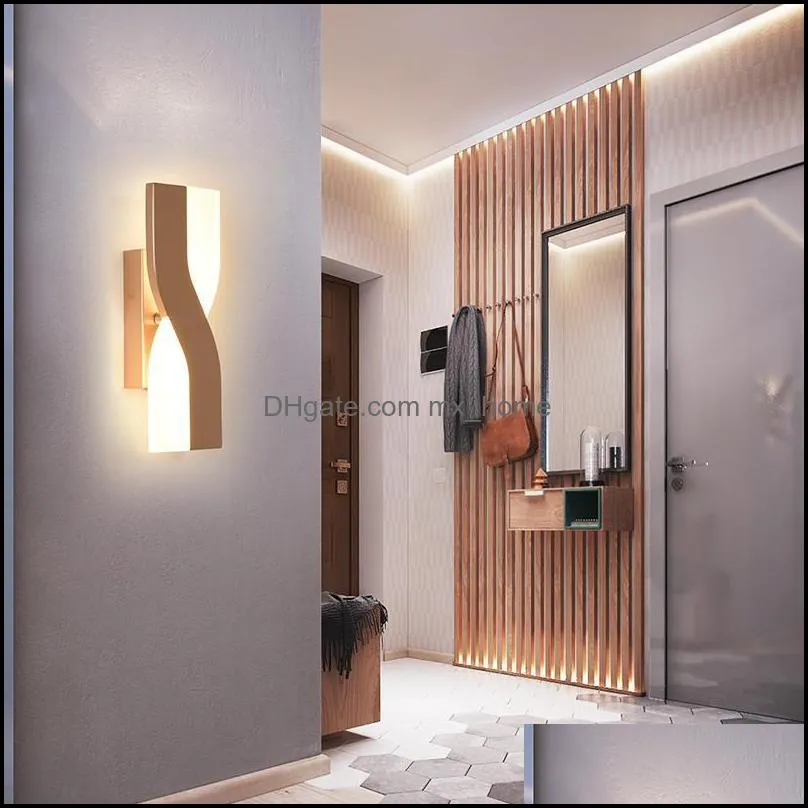 Nordic creative bedside bedroom living room modern minimalist wall lamp rotatable led study reading background wall lampLB100713