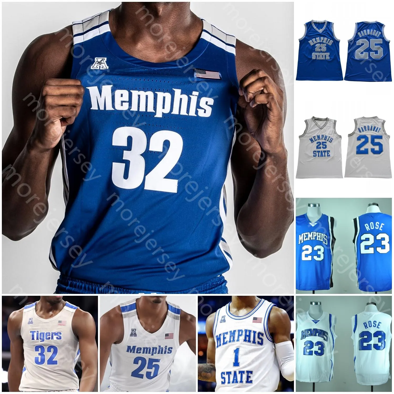 Custom 2021 Tigers Basketball Jersey NCAA College Rose Martin Barton Evans Hardaway Wiseman Ellis Achiuwa D.J. Jeffries Lomax Harris Quinones