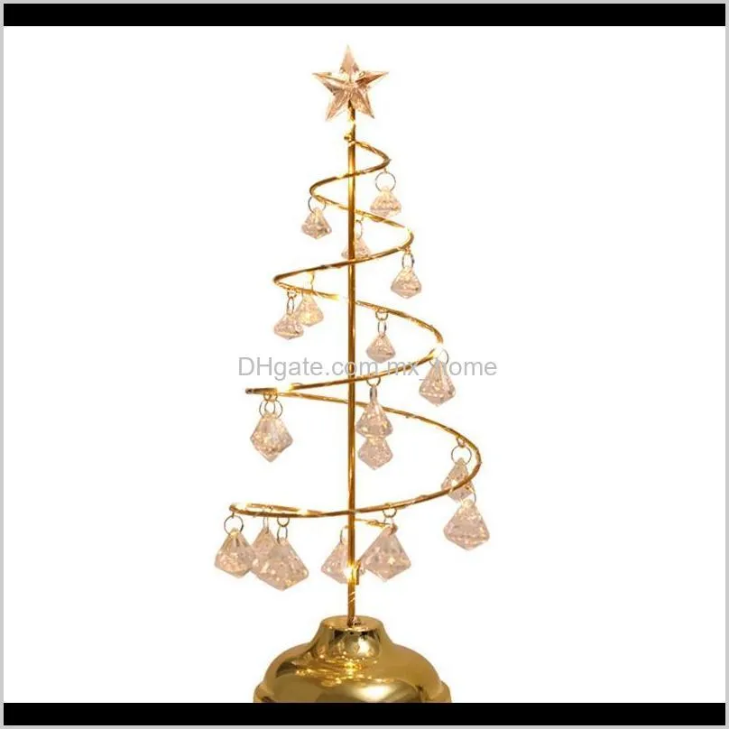 gold/silver crystal christmas tree lights copper wire night lights new year gifts 2021christmas light decorations for home natal