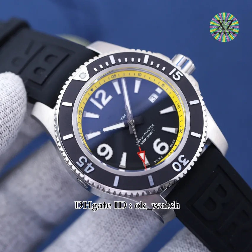 Nuovo 42mm SF A17366D71B1S1 ETA2824 Orologio automatico da uomo Cassa in acciaio Quadrante nero Orologi sportivi da uomo Cinturino in caucciù nero