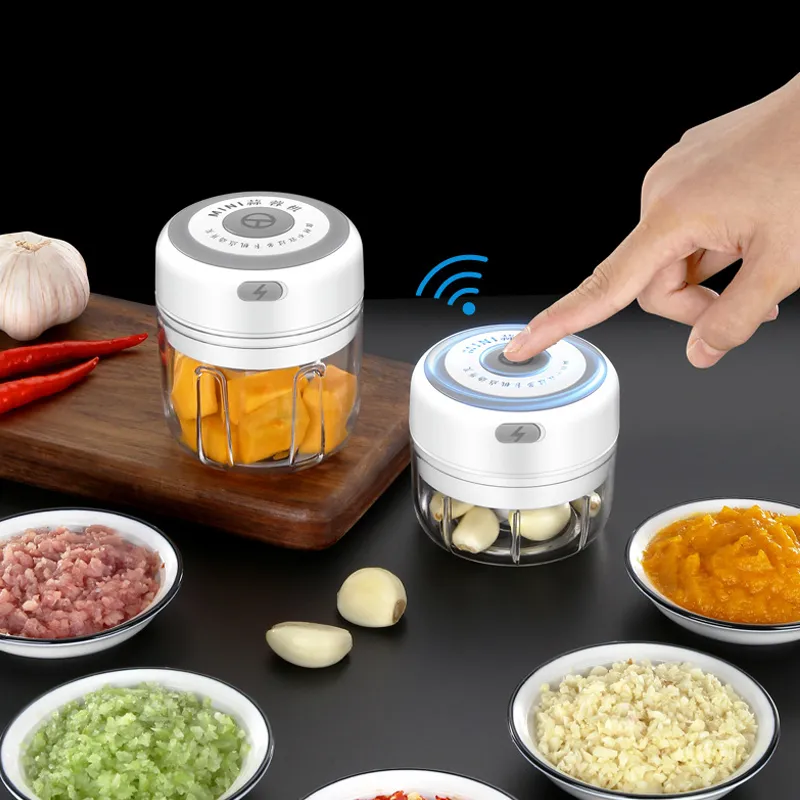 100/250ml Wireless Portable Electric Mini Food Chopper Garlic Cutter Vegetable Tools USB Charging Kitchen Gadgets 210317