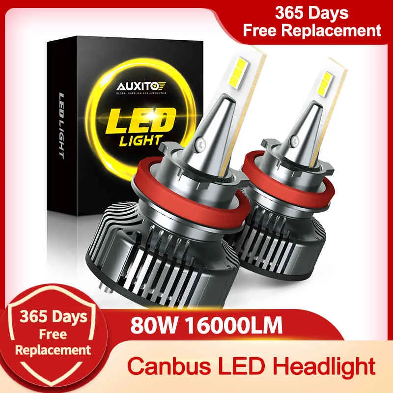 H4 LED H11 H8 9005 9006 H9 HB3 9003 9012 CANBUS Headlight Lampa Bärljus 16000LM 80W 6500K 12V 24V Auto Lamp Inget radiobuller