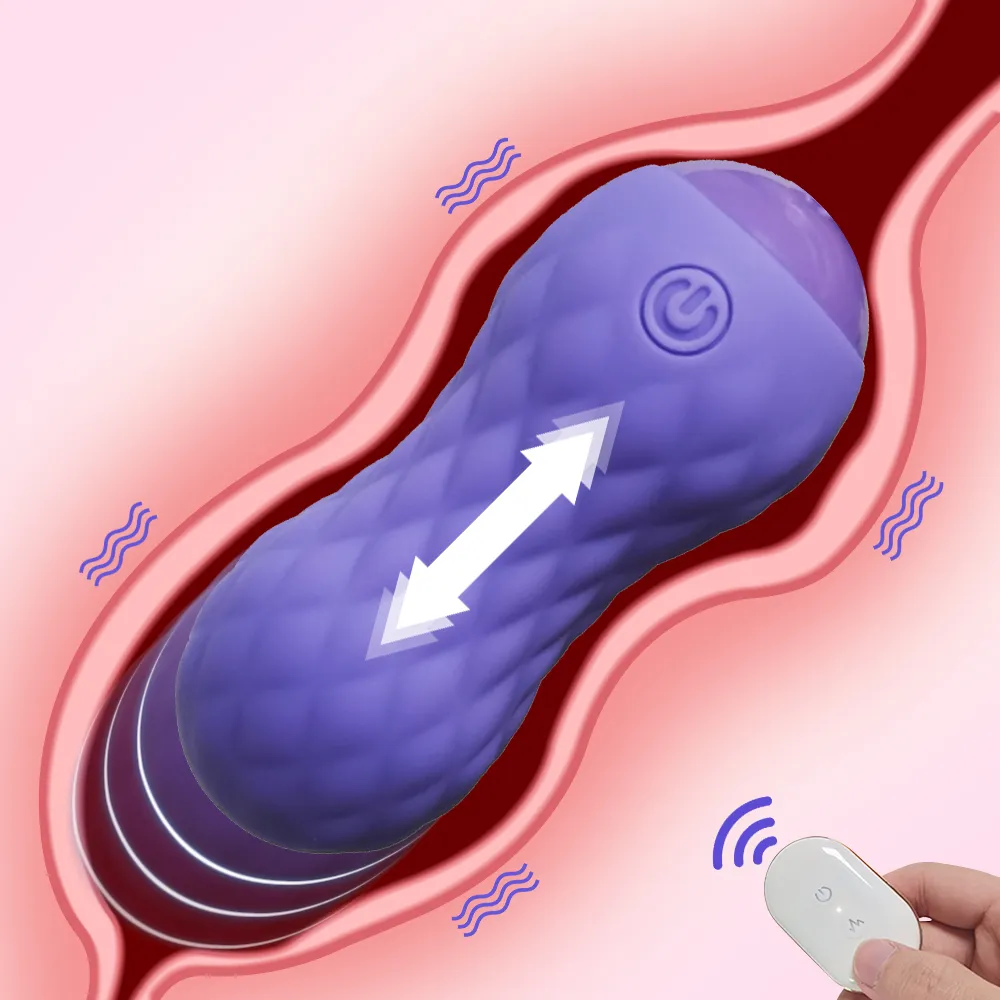 Telescopico Dildo Vibratore Masturbatore femminile G-Spot Stimolatore vaginale Indossabile Uovo vibrante Palla Kegel Figa Giocattoli sexy per le donne