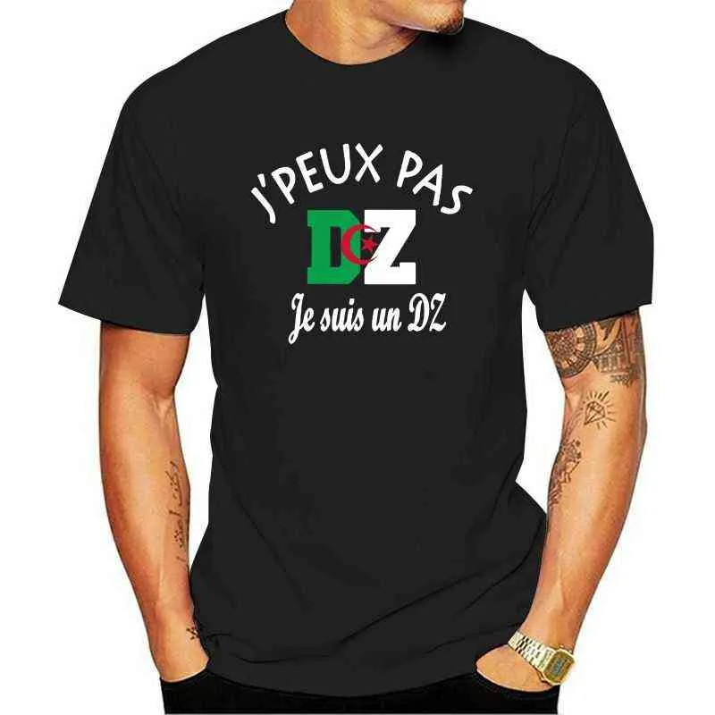 Nuova maglietta da uomo dz Algeria can 2021 jpeux not I am a dz! Y0210