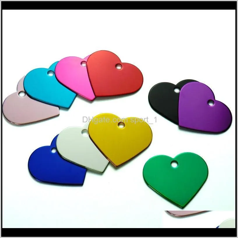 heart shape personalized pet id tags love cat dog tag id card accessories 2 sided can custom engraved name phone number for pet