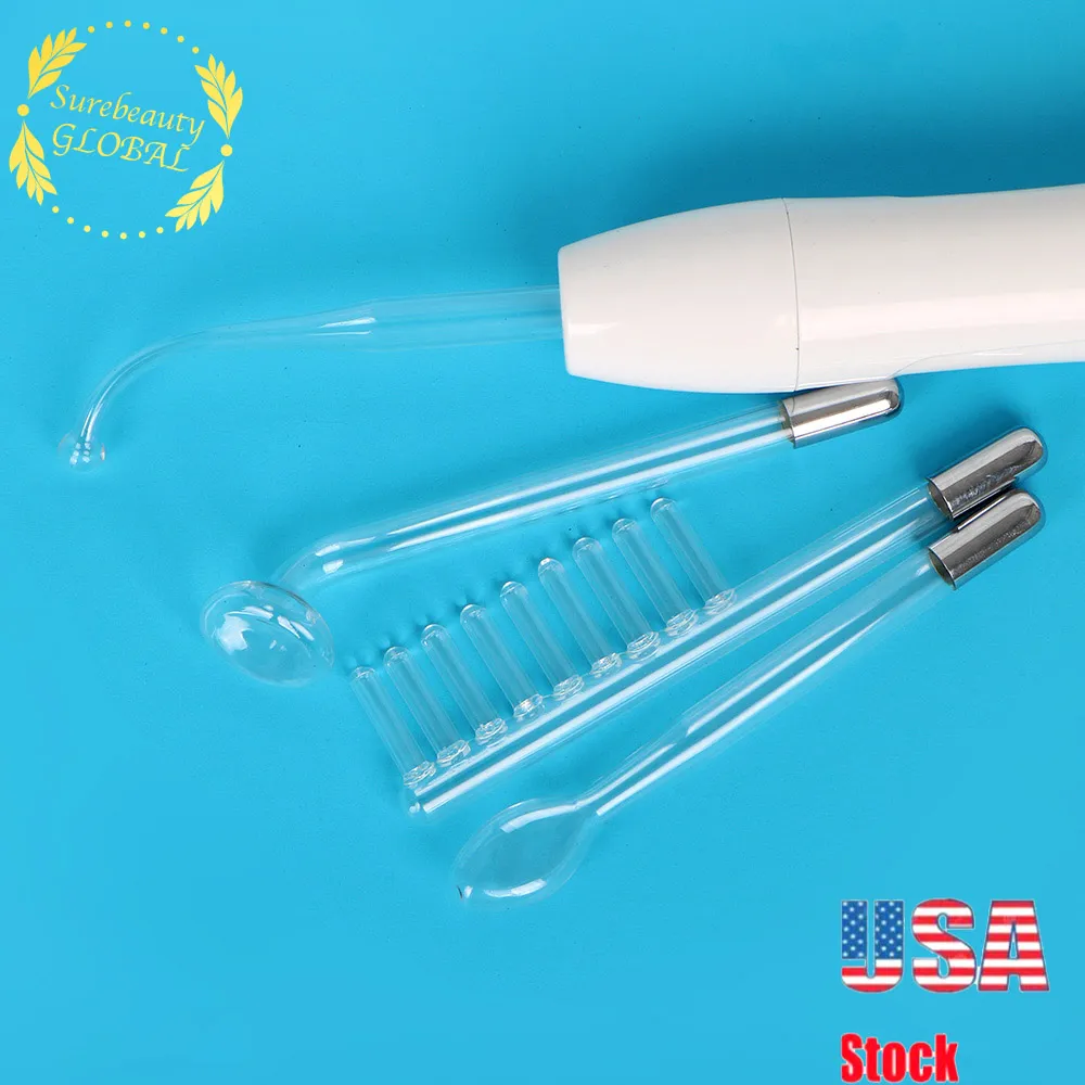 5 In 1 Handheld Ozone High Frequency Skin Therapy Wand Tightening Wrinkle Reducing Facial Machine With Comb Home Use