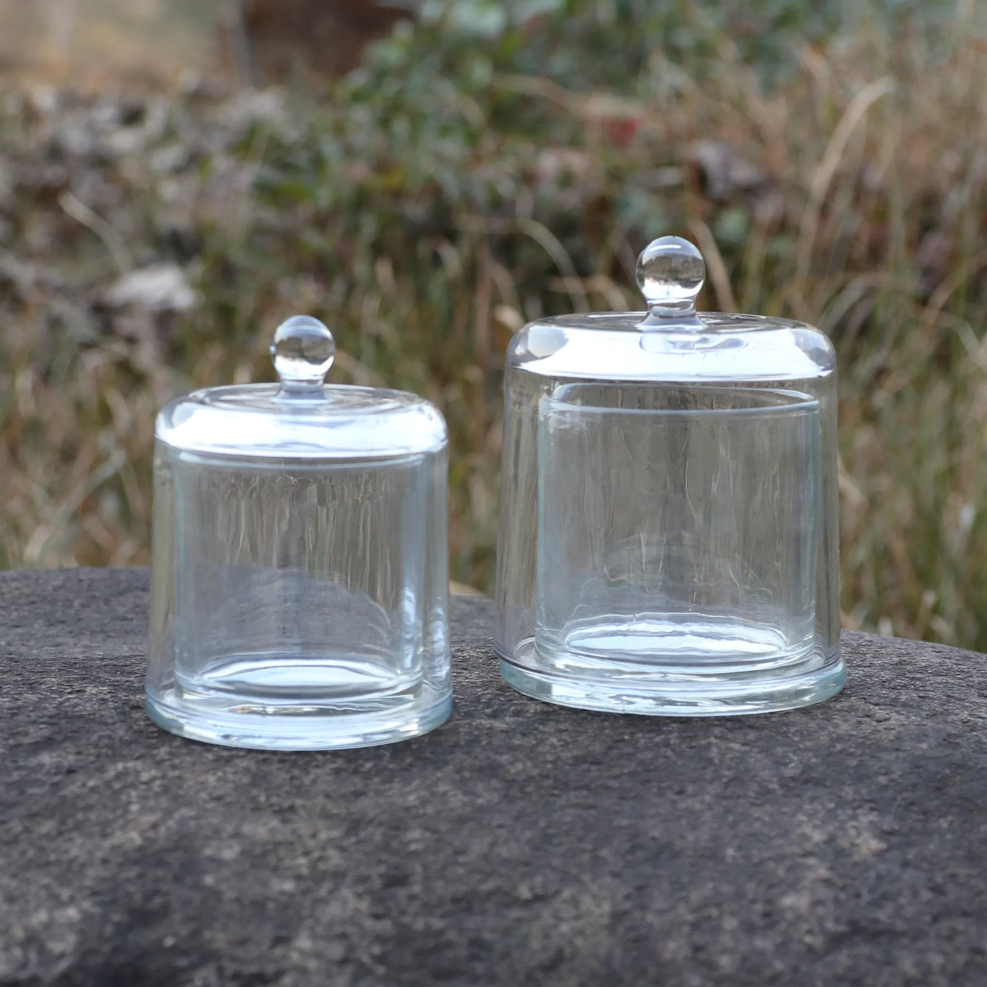 Copertura di vetro rotondo Copertura a cupola a cupola a candela cloche barattoli con prezzo di coperchio del campanello Invia solo via mare/treno