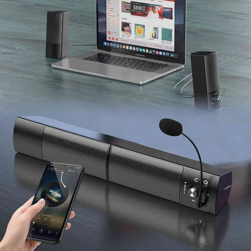 Afneembare Computer Speakers Home Bluetooth Muziek Bas Bass Surround Sound Bar Subwoofer PC Laptop Multimedia Speaker