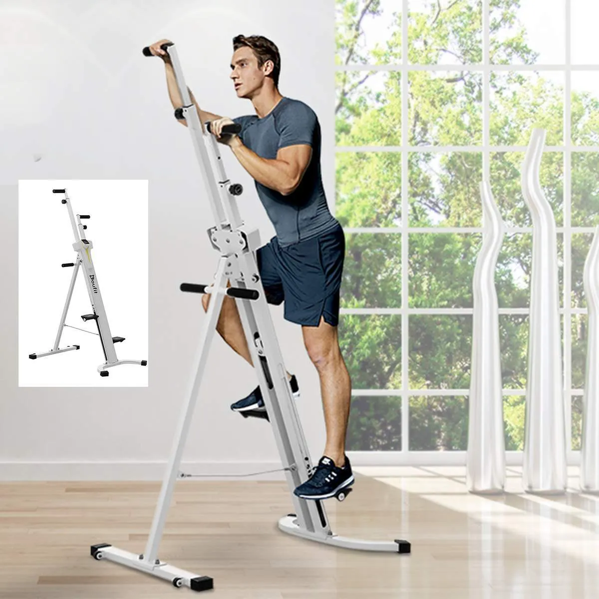 Verticale stepers LCD Fitnessapparatuur Heavy Duty Folding Mountain Climmer Geschikt voor Thuis Gym Climbing Stepper Sport Machines Indoor Workout Aerobic Exerxise