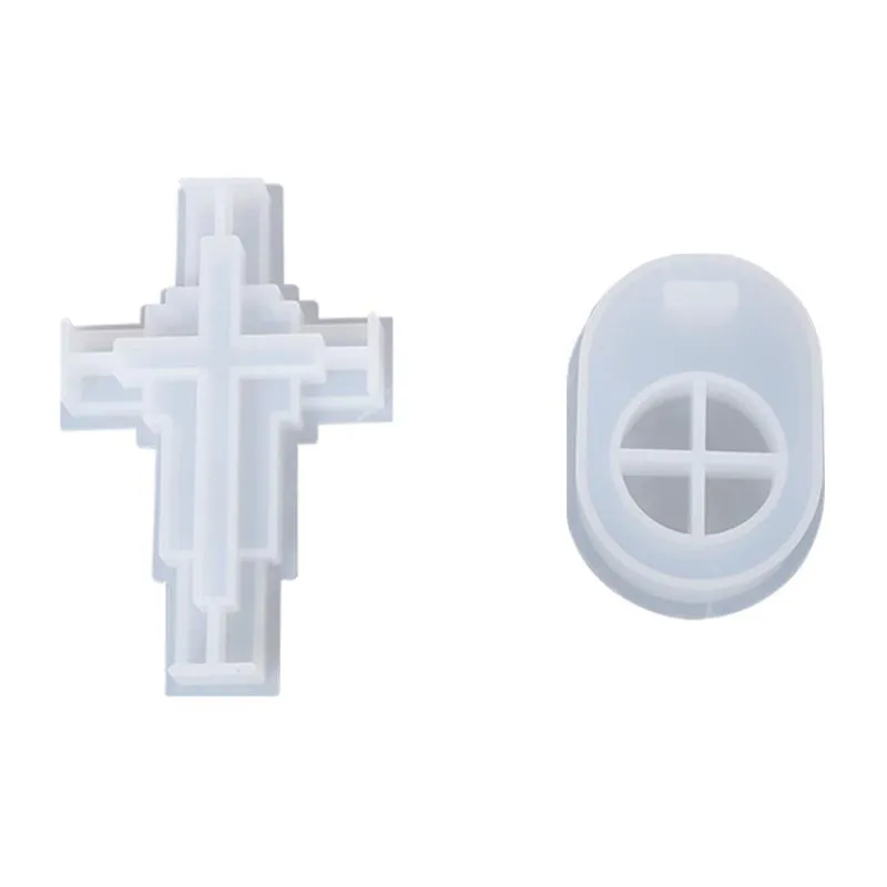 Świeczki Posiadacze 1 Zestaw DIY Stick Mold Cross Kształt Kryształowe Rzemiosło epoksydowe