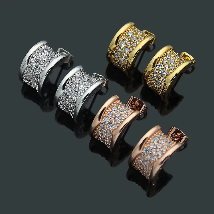 Stud de alta qualidade mulheres designer orelha studs luxuoso titânio aço gypsophila brincos cheio de diamantes jóias na moda