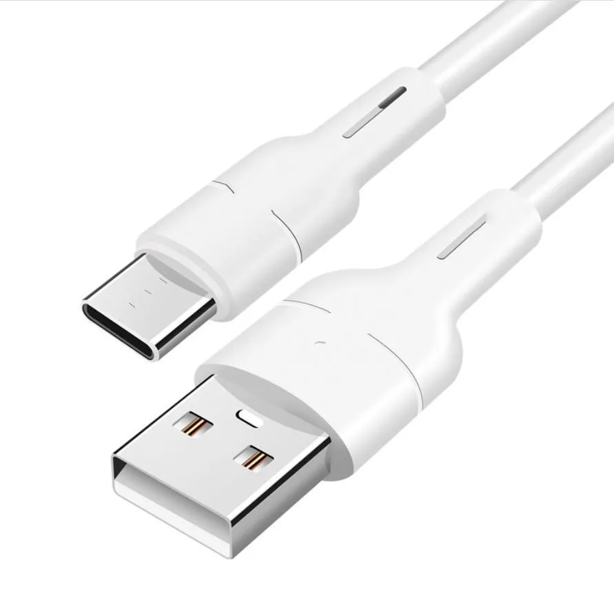 Cabos OleSit 3FT 6FT 10FT Tipo-C Micro USB CHAVE RÁPIDO Cabo de Cabo de Cabo de Cabo de Carregamento Soft Liquid TPE Cabos para Samsung Huawei Android Mobile Phone