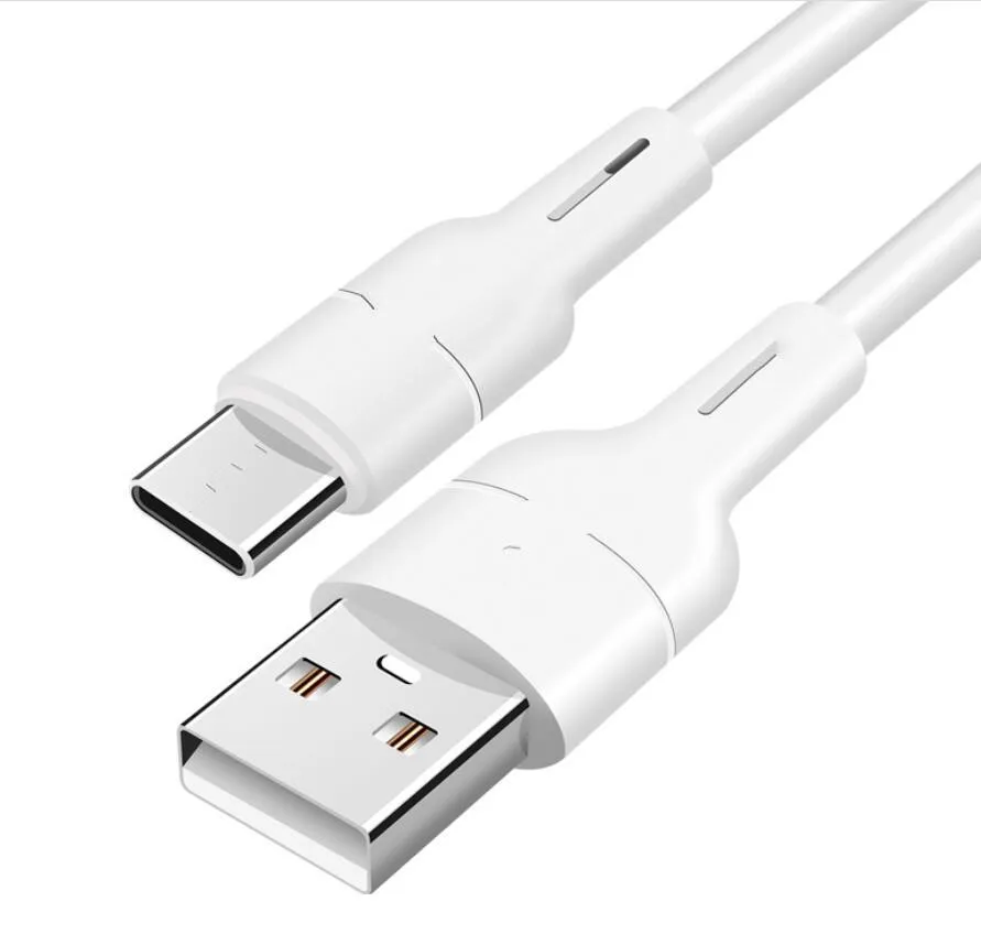 OLESIT CABELS 3FT 6FT 10FT Type-C Micro USB Snelle lading-gegevenskabel oplaadsnoer Zachte vloeibare TPE-koorden voor Samsung Huawei Android Mobiele Telefoon