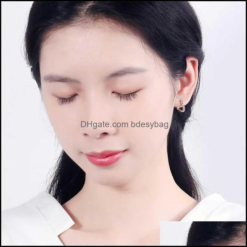 Korean Heart Hoops Earrings For Women Cubic Zirconia Accessories Cocktail Party Fashion Jewelry Not Allergic