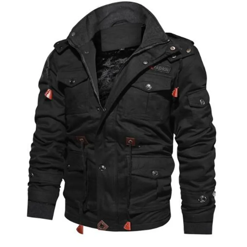 Gros Designer Hommes Hiver Polaire Vestes Chaud À Capuche Manteau Thermique Épais Survêtement Mâle Militaire Veste Hommes Marque Vêtements Grande Taille Coa