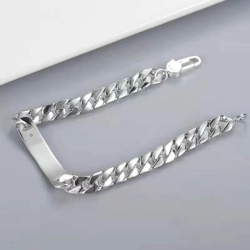 20 22cm Fashion Casal Bracelet Trend Trend Hand Brandelete Bra￧a De Alta  Qualidade Material Prateado Bracelet Jewelry Supply Supply De $134,17