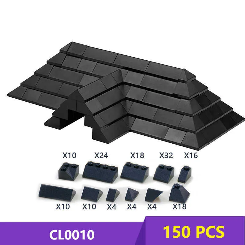 MOC DIY Roof Tiles Pack Brick Pack Enlighten BlockBrick Set Compatibile con altri assemblaggi Particelle Nessuna istruzione H0917