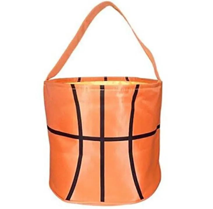 Party Supplies Basketball Easter Basket Sport Canvas Totes Football Baseball Soccer Softball Buckets Storage Bag Kids Candy Handbag SN4324