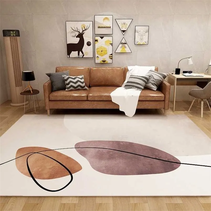 Nordic Geometrische Abstraktion Teppiche Teppich für Wohnzimmer Sofa Teetisch Nachttisch Decke Moderne rutschfeste Boden Kinder Spielmatte 211204