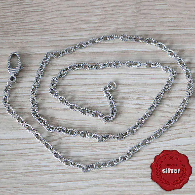 Collier en argent Sterling S925, chaîne de pull, Simple, à la mode, bijoux rétro sauvages torsadés, 40021 S925